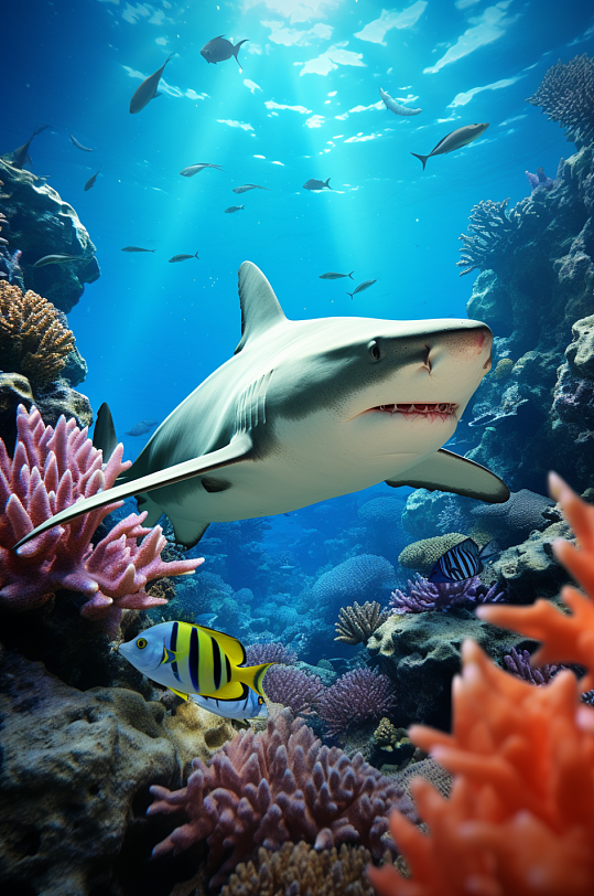 AI数字艺术鲨鱼海洋动物摄影图片
