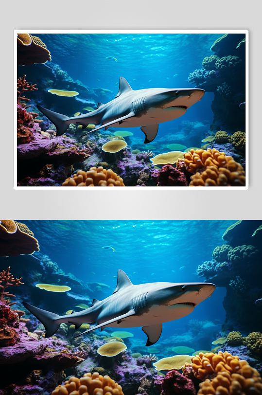 AI数字艺术鲨鱼海洋动物摄影图片