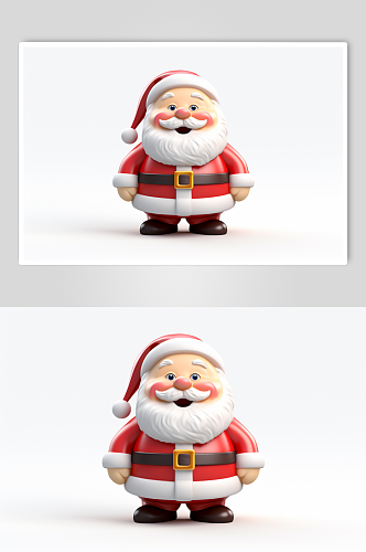 AI数字艺术圣诞节圣诞老人送礼物人物模型