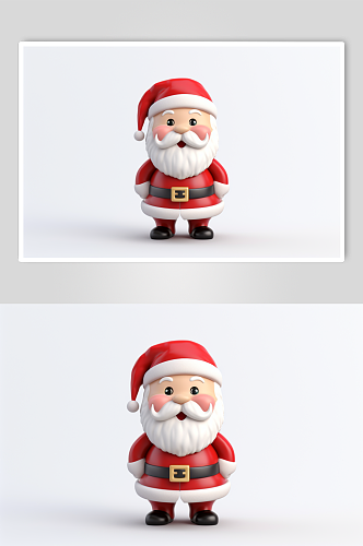 AI数字艺术圣诞节圣诞老人送礼物人物模型