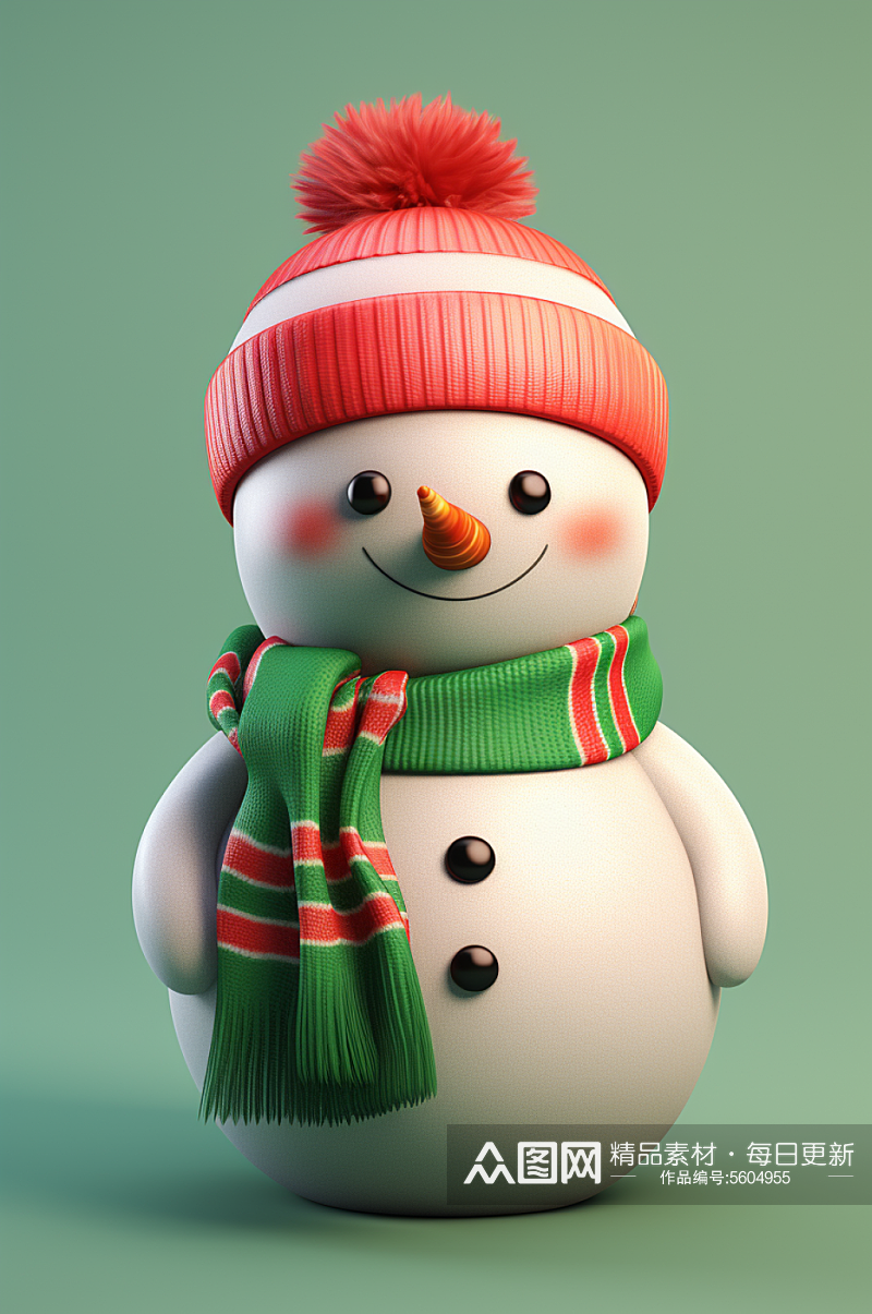 AI数字艺术圣诞圣诞节雪人模型素材