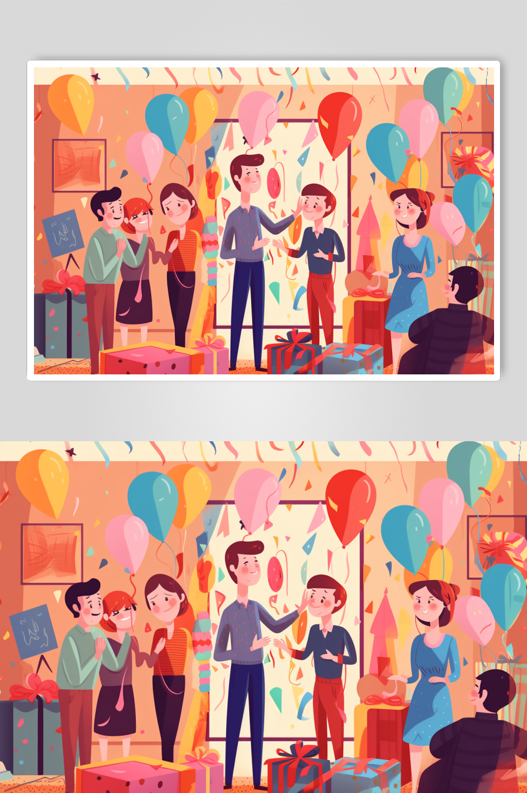 AI數(shù)字藝術手繪生日派對party插畫素材