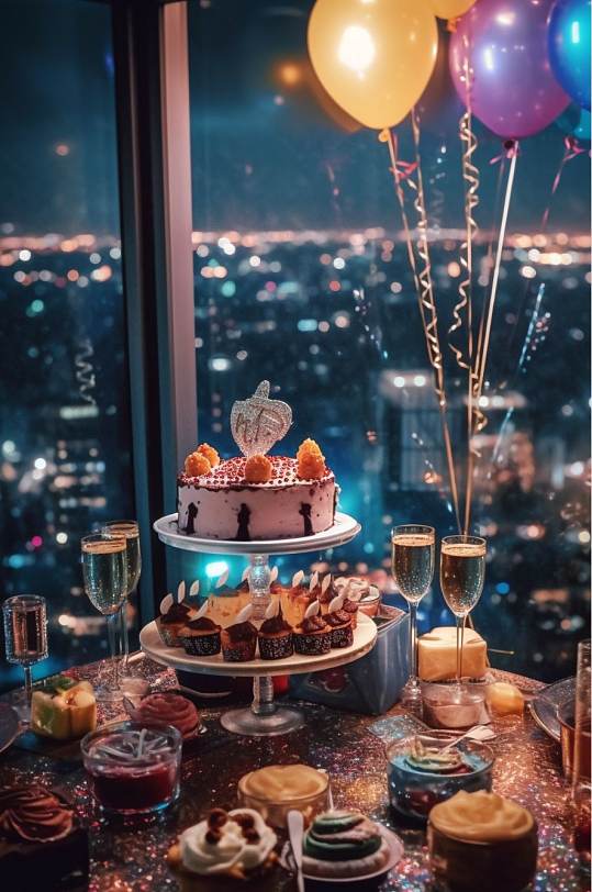 AI数字艺术高清生日派对party摄影图-众图网