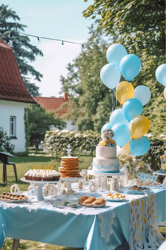 AI数字艺术简约生日派对party摄影图-众图网