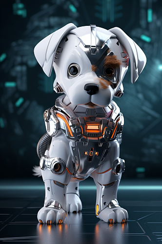 AI数字艺术创意立体十二生肖狗模型