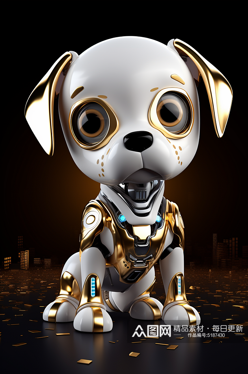AI数字艺术创意立体十二生肖狗模型素材