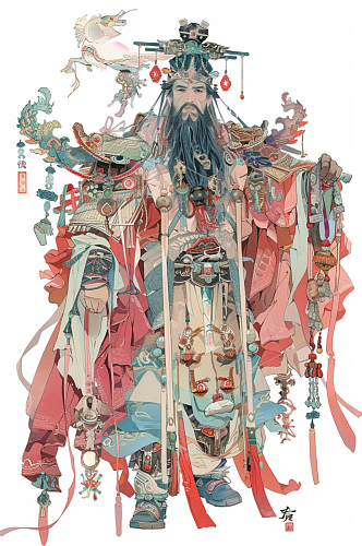 AI数字艺术中国风国潮神话人物插画