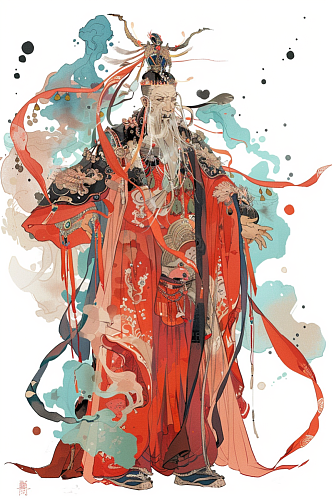 AI数字艺术中国风国潮神话人物插画