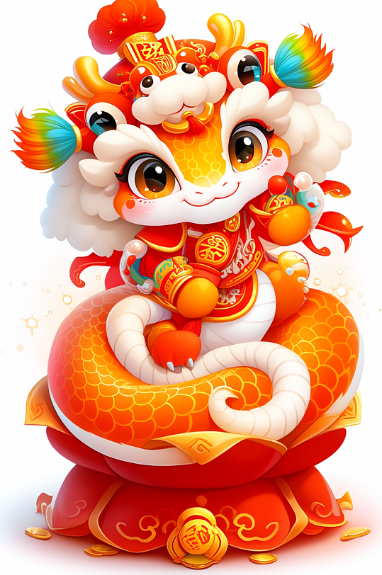 AI數(shù)字藝術(shù)國潮蛇年新年插畫