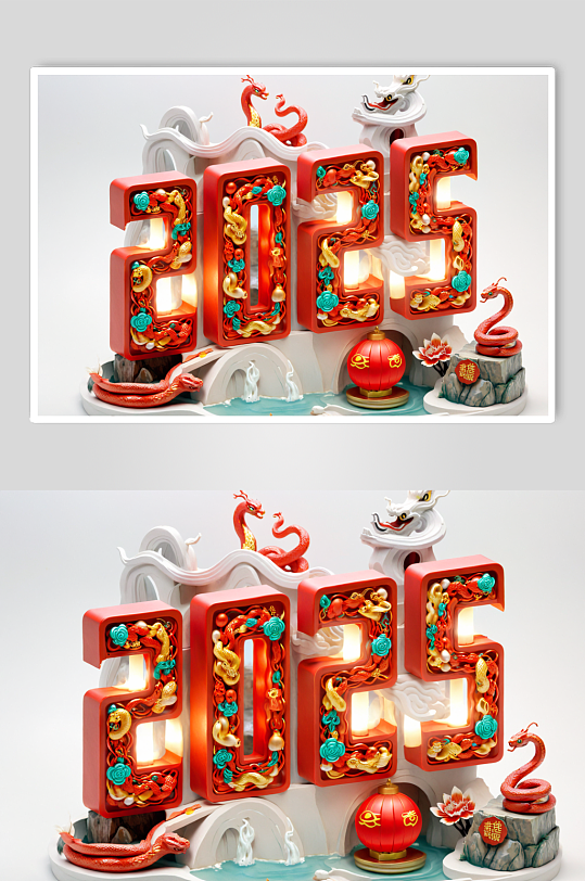 AI數(shù)字藝術(shù)2025蛇年新年字體設(shè)計藝術(shù)字