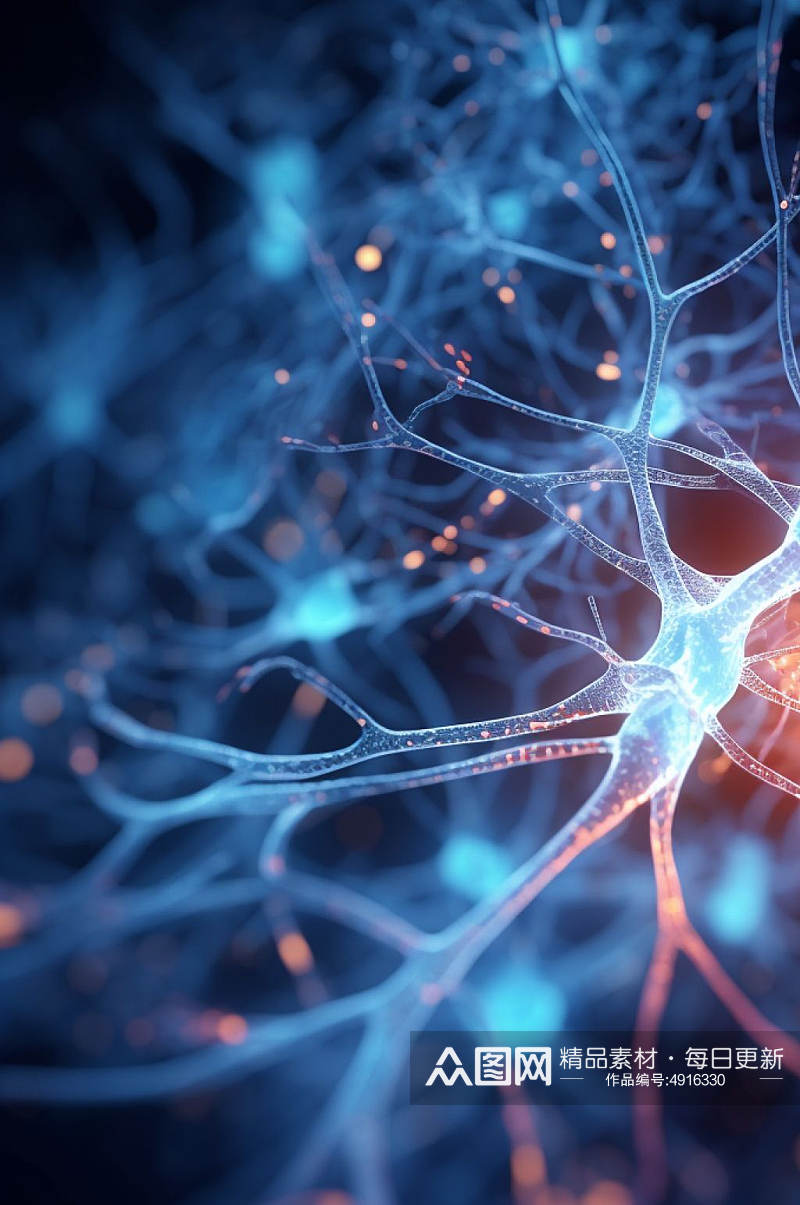 AI数字艺术简约神经元概念医疗图片素材