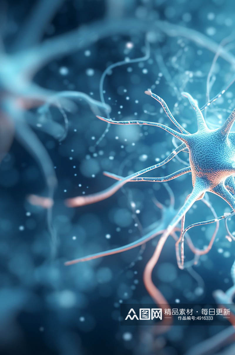 AI数字艺术生物科技神经元概念医疗图片素材