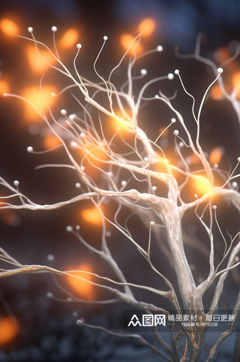 AI数字艺术高清神经元概念医疗图片素材