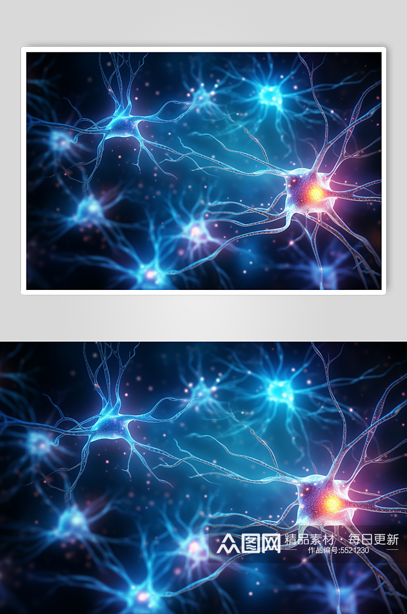 AI数字艺术神经元概念医疗图片素材