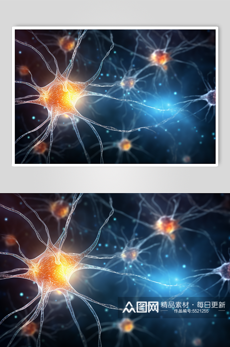 AI数字艺术神经元概念医疗图片素材