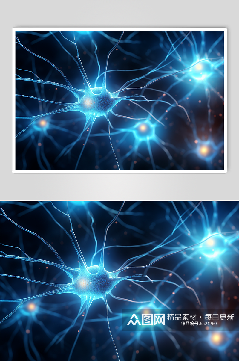 AI数字艺术神经元概念医疗图片素材