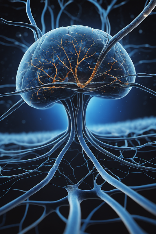 AI数字艺术神经元概念医疗元素图片