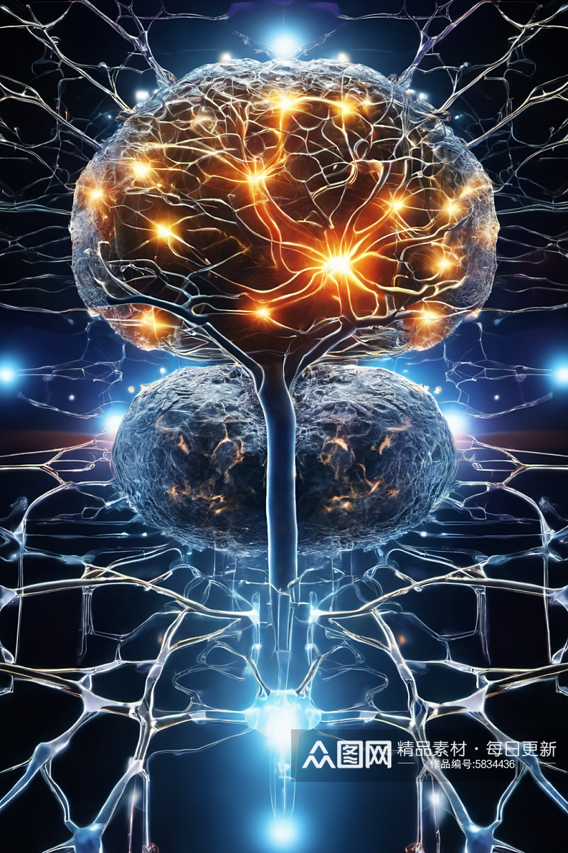 AI数字艺术神经元概念医疗元素图片素材