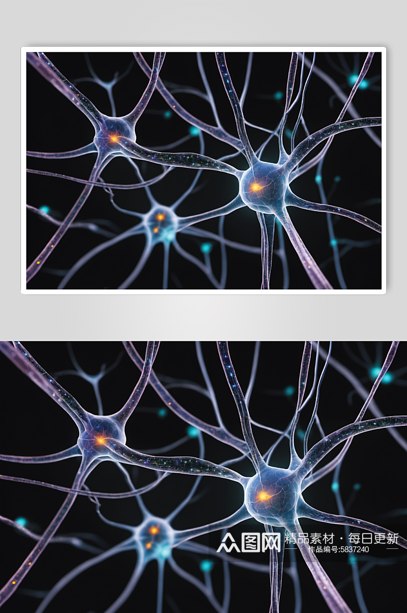 AI数字艺术神经元概念医疗元素图片素材