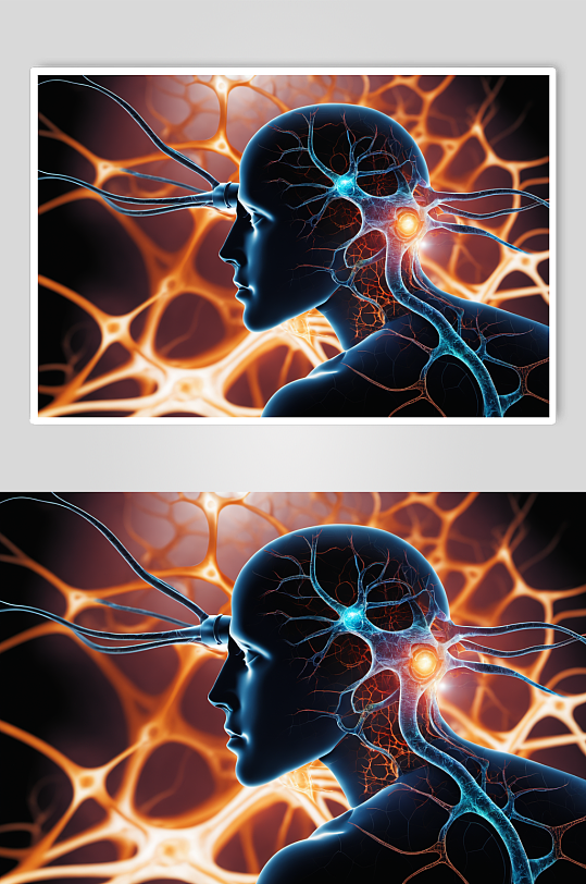 AI数字艺术神经元概念医疗元素图片