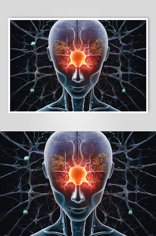 AI数字艺术神经元概念医疗元素图片