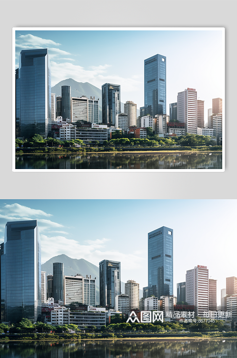 AI数字艺术城市风光深圳图片素材