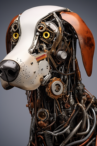 AI数字艺术十二生肖机械狗动物图片