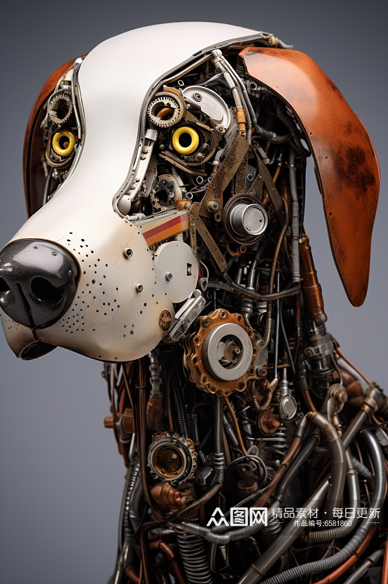 AI数字艺术十二生肖机械狗动物图片素材