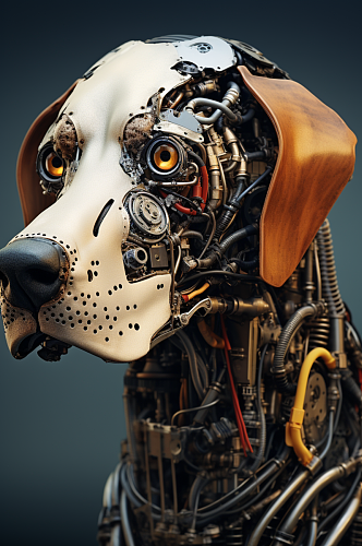 AI数字艺术十二生肖机械狗动物图片
