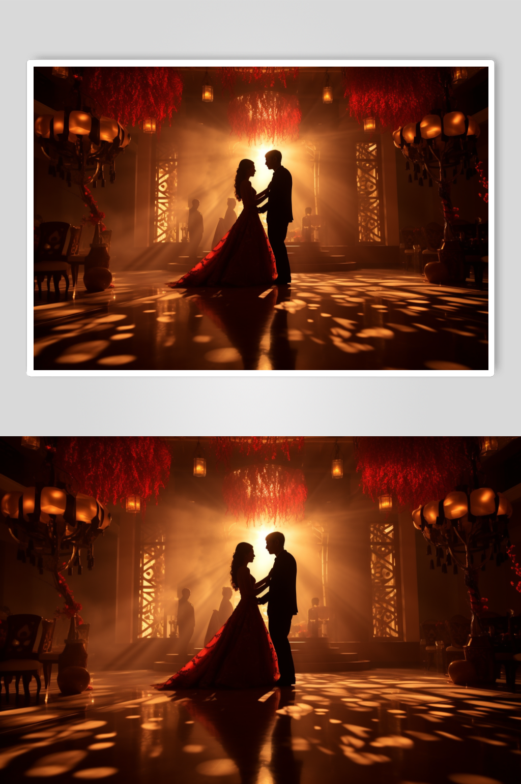 AI数字艺术中式宴会厅婚礼活动现场摄影图素材