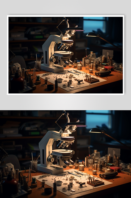 AI数字艺术科学化学实验室室内场景摄影图