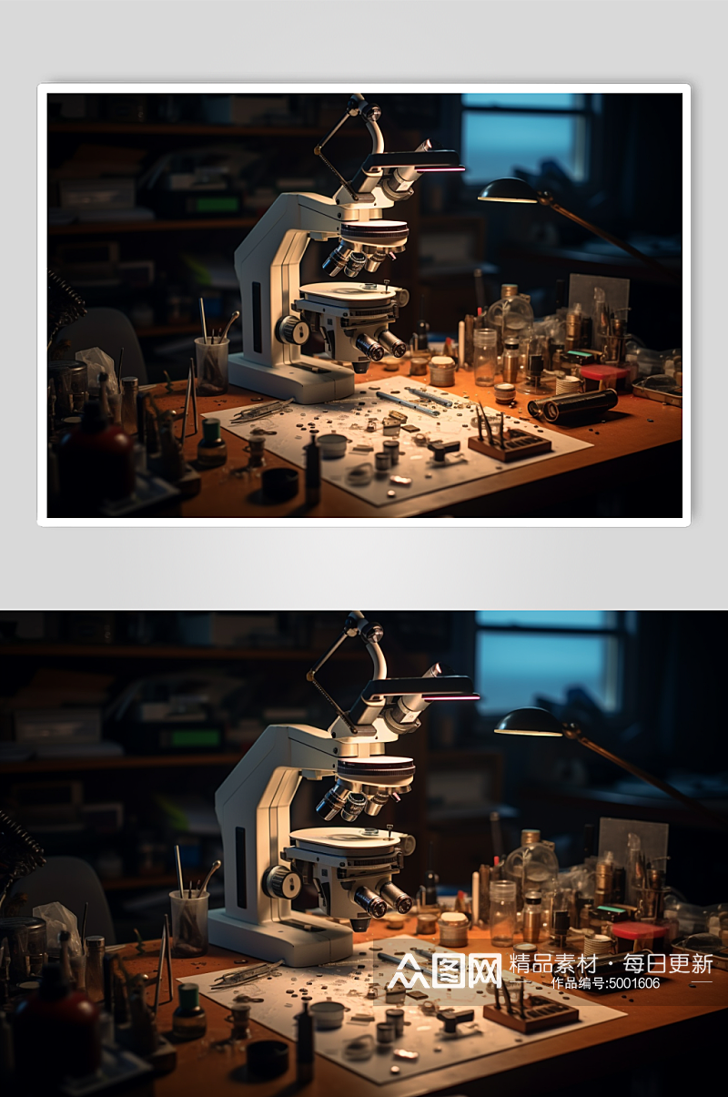 AI数字艺术科学化学实验室室内场景摄影图素材