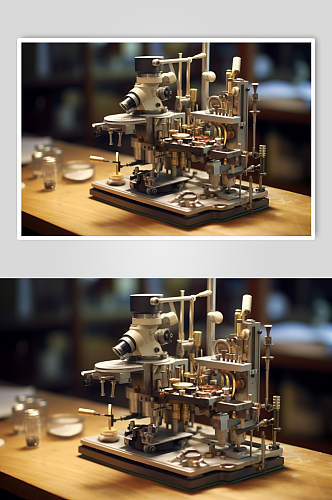 AI数字艺术科学化学实验室室内场景摄影图