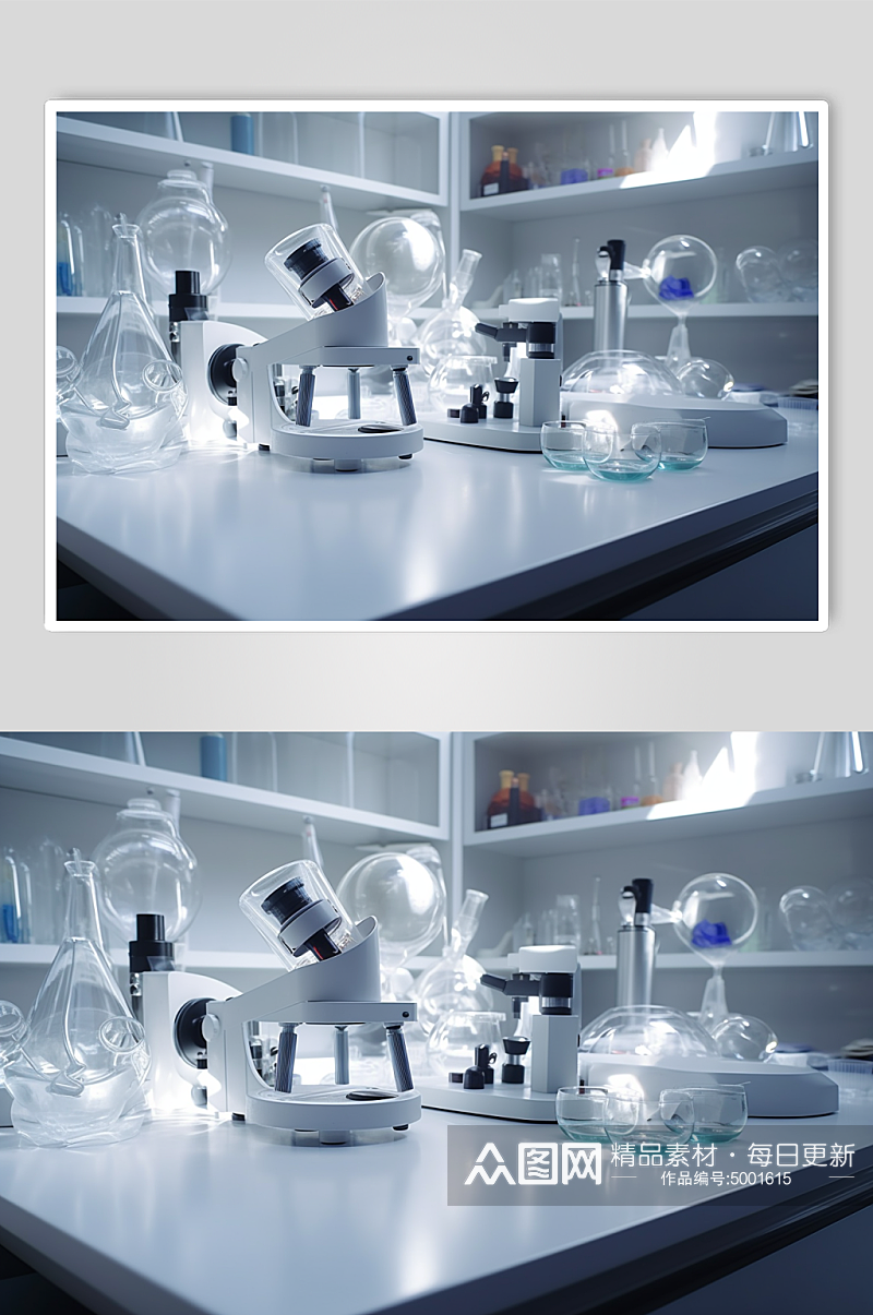 AI数字艺术科学化学实验室室内场景摄影图素材
