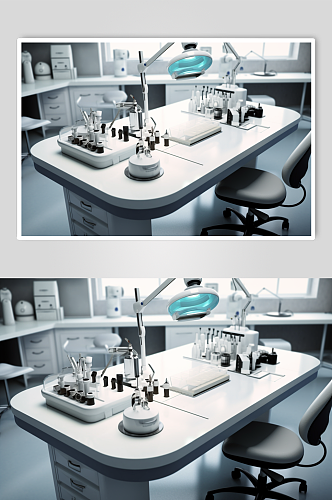 AI数字艺术科学化学实验室室内场景摄影图