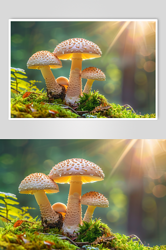 AI数字艺术野生食用菌生长环境图片