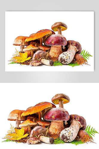 AI数字艺术野生食用菌种类图片