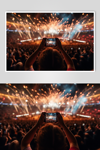 AI数字艺术高清手持手机相机拍摄舞台样机