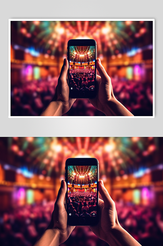 AI数字艺术高清手持手机相机拍摄舞台样机