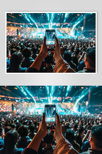AI数字艺术清晰手持手机相机拍摄舞台样机