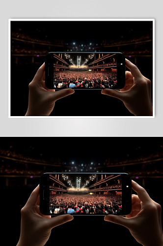 AI数字艺术创意手持手机相机拍摄舞台样机