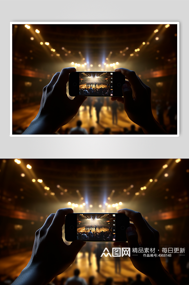 AI数字艺术创意手持手机相机拍摄舞台样机素材