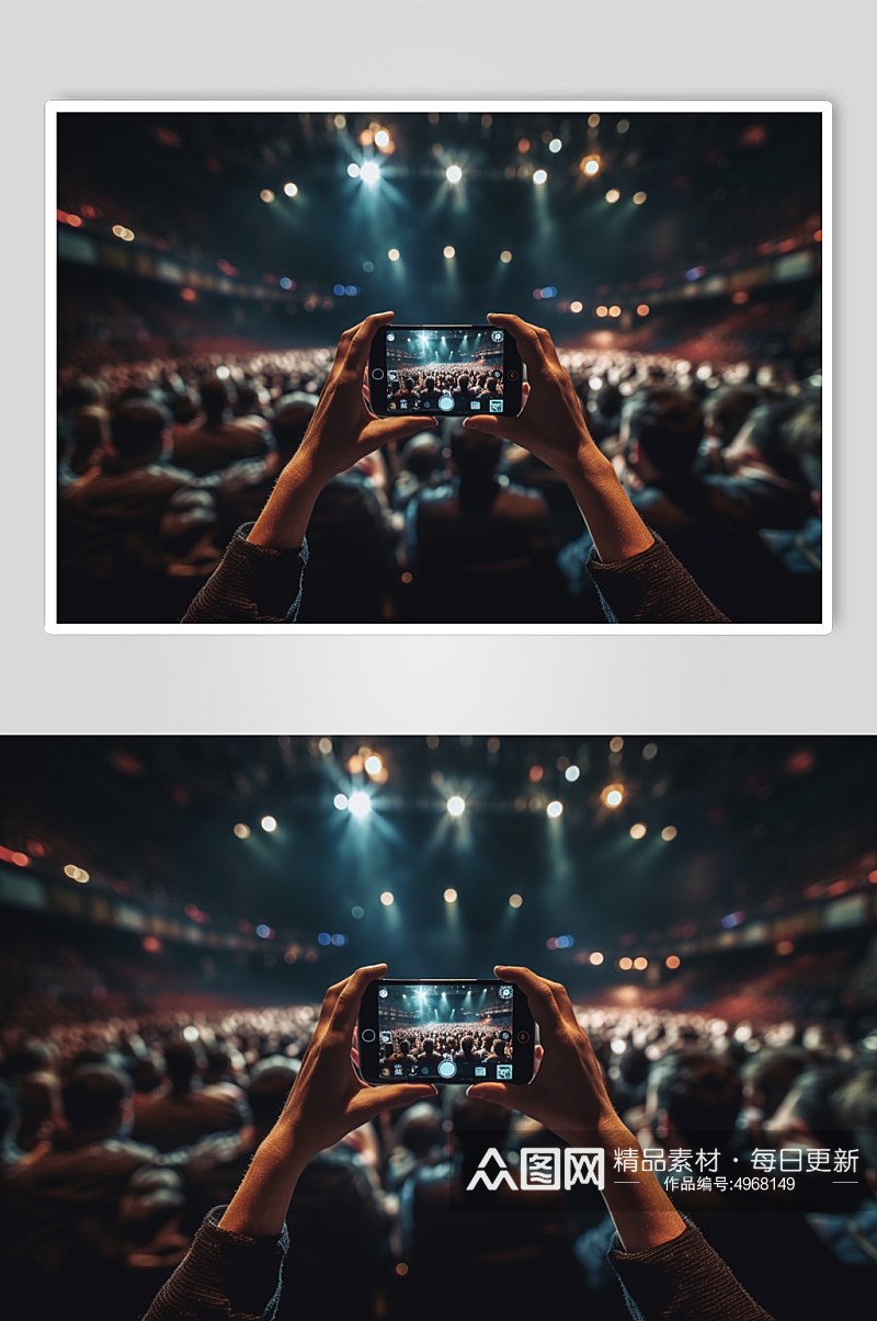 AI数字艺术创意手持手机相机拍摄舞台样机素材