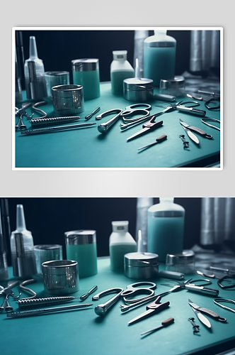 AI数字艺术高清手术器械医疗仪器摄影图片