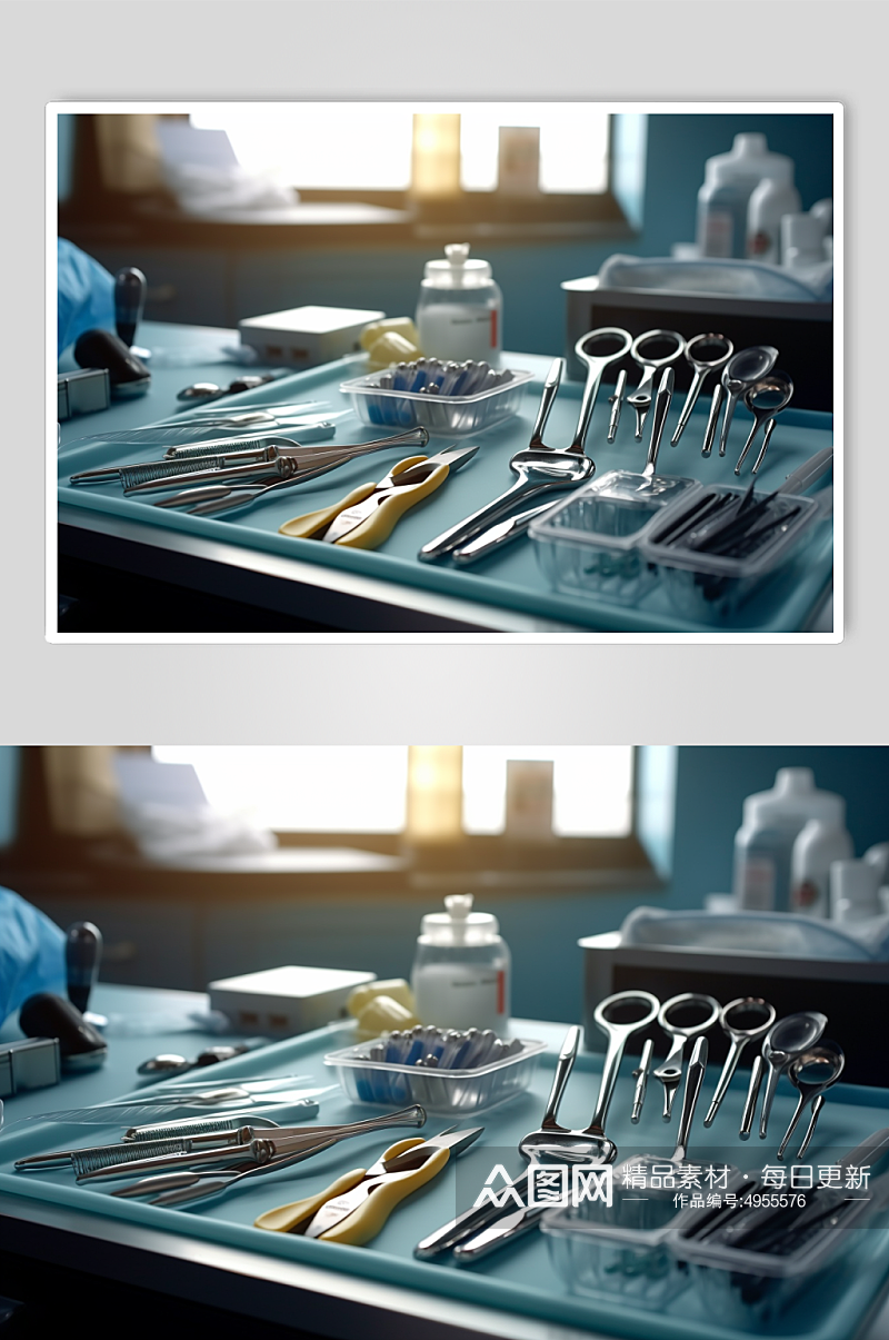 AI数字艺术简约手术器械医疗仪器摄影图片素材