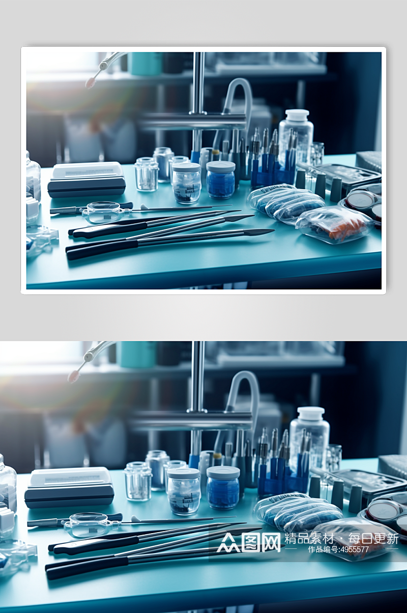 AI数字艺术简约手术器械医疗仪器摄影图片素材