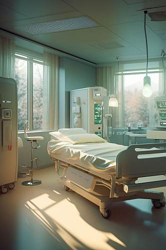AI数字艺术简洁手术室医院场景摄影图片