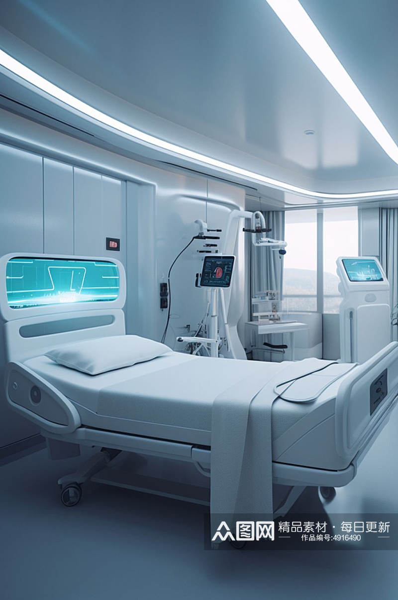 AI数字艺术简洁手术室医院场景摄影图片素材