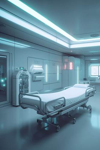 AI数字艺术简洁手术室医院场景摄影图片