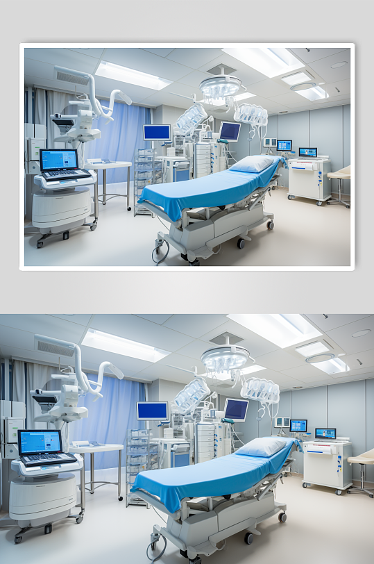 AI数字艺术手术室医院场景摄影图